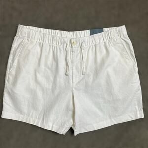 Perry Ellis Linen Blend Shorts XXL Mens 7" Coastal Cotton Miami Vice NEW Preppy